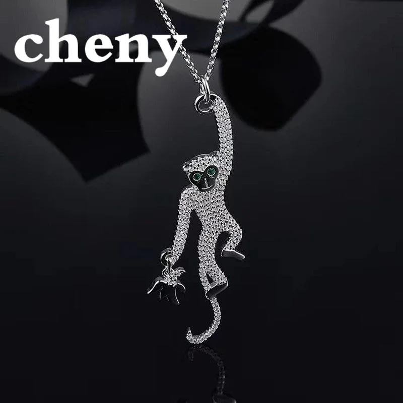 

cheny fit apm luxury necklace 925 sterling silver animal monkey shape pendant personalized vintage Kolye 2019 new arrival womens