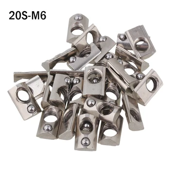 

20pcs 50pcs 100pcs Aluminum Extrusion Profile 20 Series CNC M3 M4 M5 M6 Half Round Elasticity Spring Nut Ball Nut Every