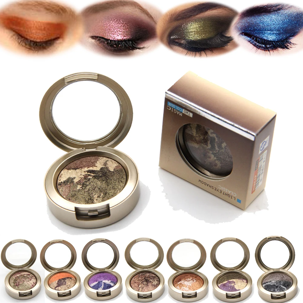 1PCS Smoky Matte Eyeshadow Mixed Color Baking Powder Eye Shadow Palette Naked Nude Glitter Cosmetic Set 