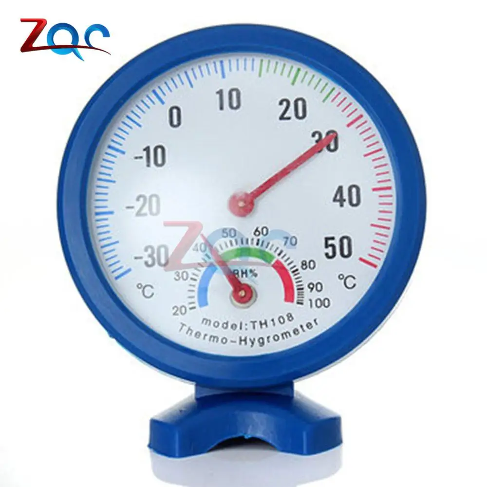Мини ЖК-цифровой термометр гигрометр Холодильник Датчик температуры для морозилки измеритель влажности детектор внутренний датчик инструменты TH108 - Цвет: Синий