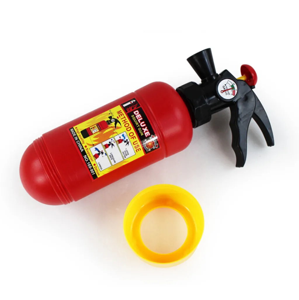 One Piece Practical Plastic Fire Extinguisher Shaped Simulation Squirt Water Guns Toy for Kids Children Summer Funny Toy