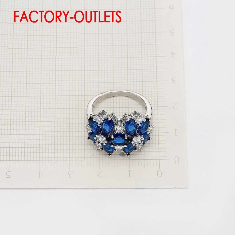 Модные ювелирные изделия кольцо из стерлингового серебра 925 свадебный набор кубического циркония зубец Установка романтический стиль для женщин девочек вечерние помолвки