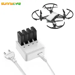 Sunnylife Тельо Зарядное устройство 4in1 Multi Батарея зарядки Hub США ЕС Разъем для DJI Тельо Drone Интеллектуальный полета Батарея Quick Charge