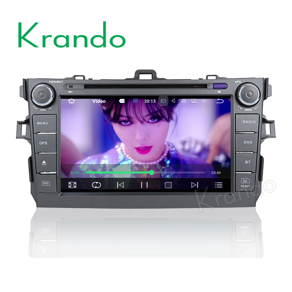 Автомагнитола Krando 2 din Android 9 0 gps для toyota corolla 2006 2011 dvd плеер навигация