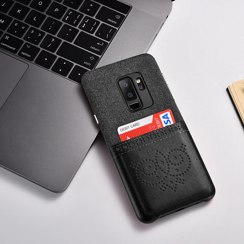 XOOMZ модные мягкие из искусственной кожи льняной ткани Гибридный чехол с карманом для карт противоударный чехол для телефона для samsung Galaxy S9/S9 плюс Чехол
