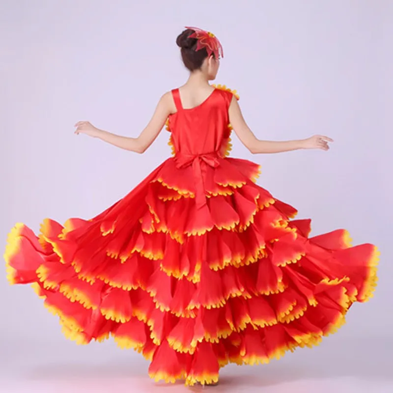 360/540/720 без рукавов взрослых испанский Танцы r фламенко Танцы дамы маскарадный костюм размеры S-3XL испанский Танцы костюмы; одежда