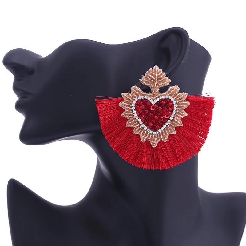 Brand Design Beaded Tassel Earrings for Women Multi Color Handmade Wedding Party Fringe Drop dangle Earrings Wholesale (9)