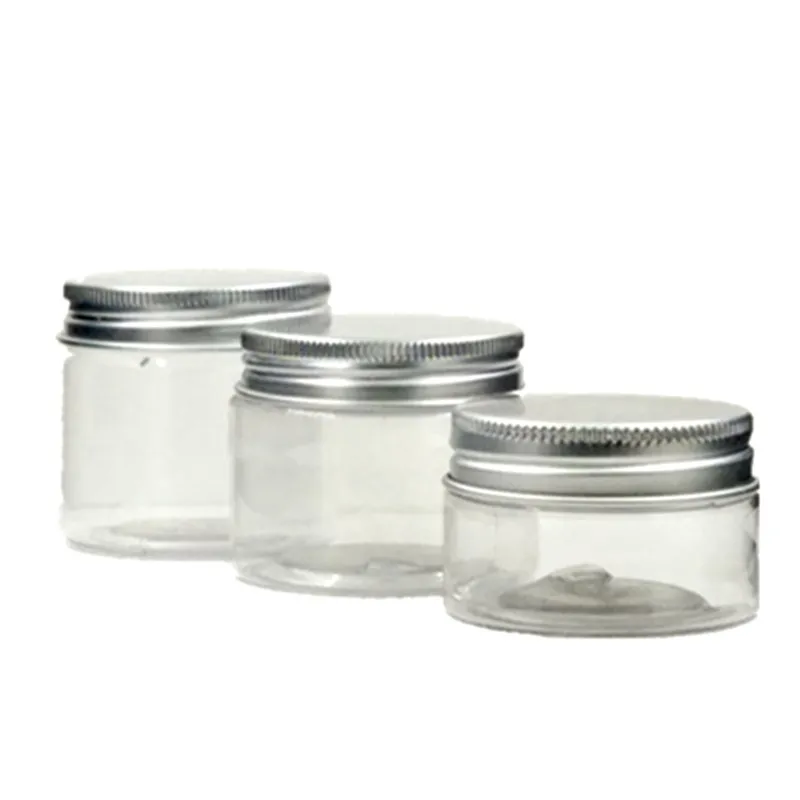 1Oz-30Ml-50Ml-60Ml-80G-Ronde-Plastic-Pet-Pot-Met-Goud-Aluminium-cap-cr ...