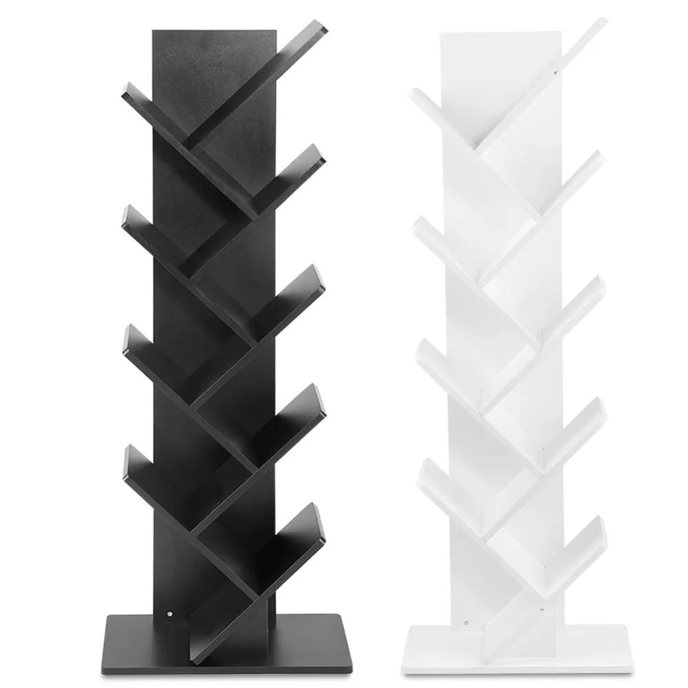 

Particle Board Modern 9-Tier Bookshelf Bookcase Books CDs Display Storage Rack Shelf Organization Cabinet