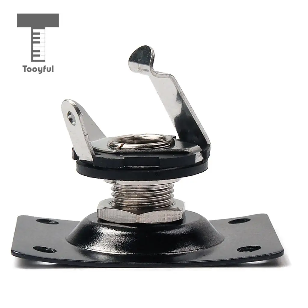 Tooyful Black Rectangle Output Guitar Jack Plate Socket 1/4'' for Electric Guitar Bass
