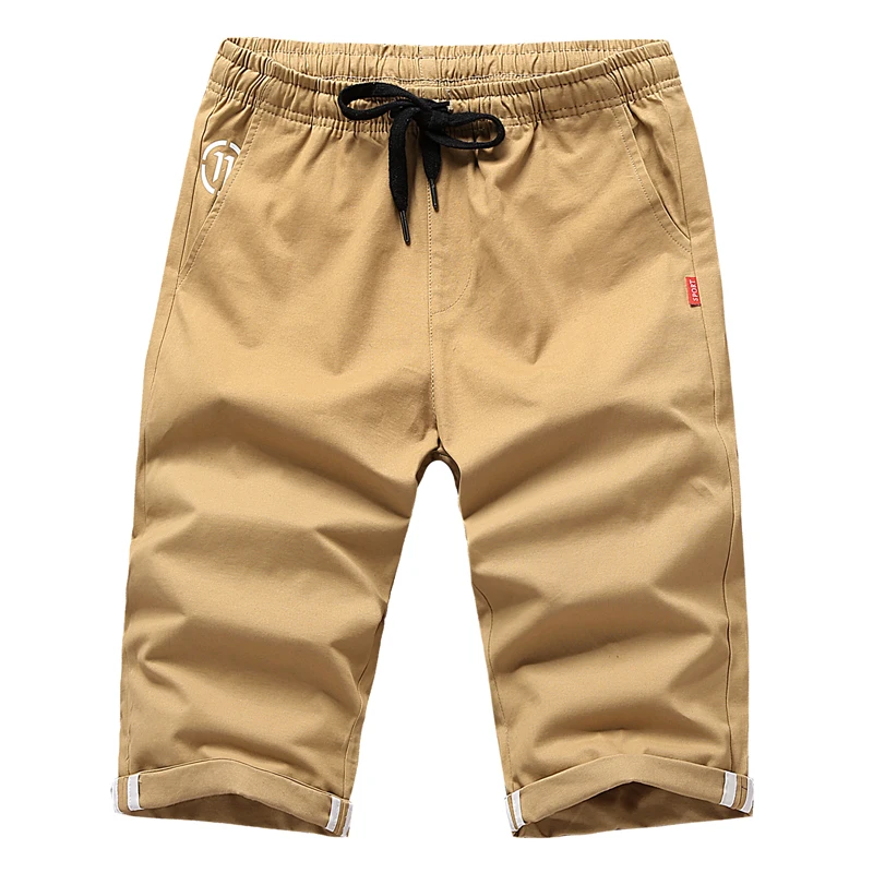 

Shorts Men's Summer Cotton Breathable Cropped Shorts Elastic Waist Large Size S-4XL Men's Straight Casual Sports Beach Shorts