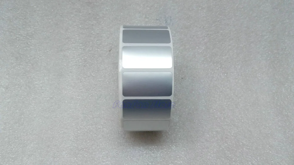 Silver PET Label Sticker 30*15mm 1300 Pieces Matte Silver PET Sticker Waterproof Tearproof Oilproof Barcode Label