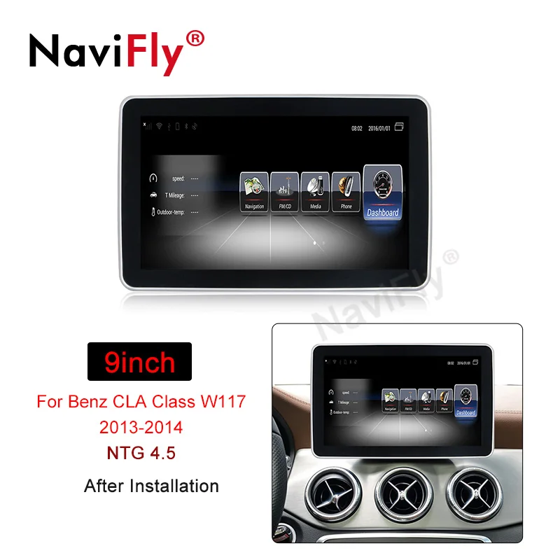 Flash Deal Navifly Quad Core Android 3G RAM 32G ROM Car multimedia player for Benz CLA Class W117 2013-2018 Car gps navigator radio bt 4g 1