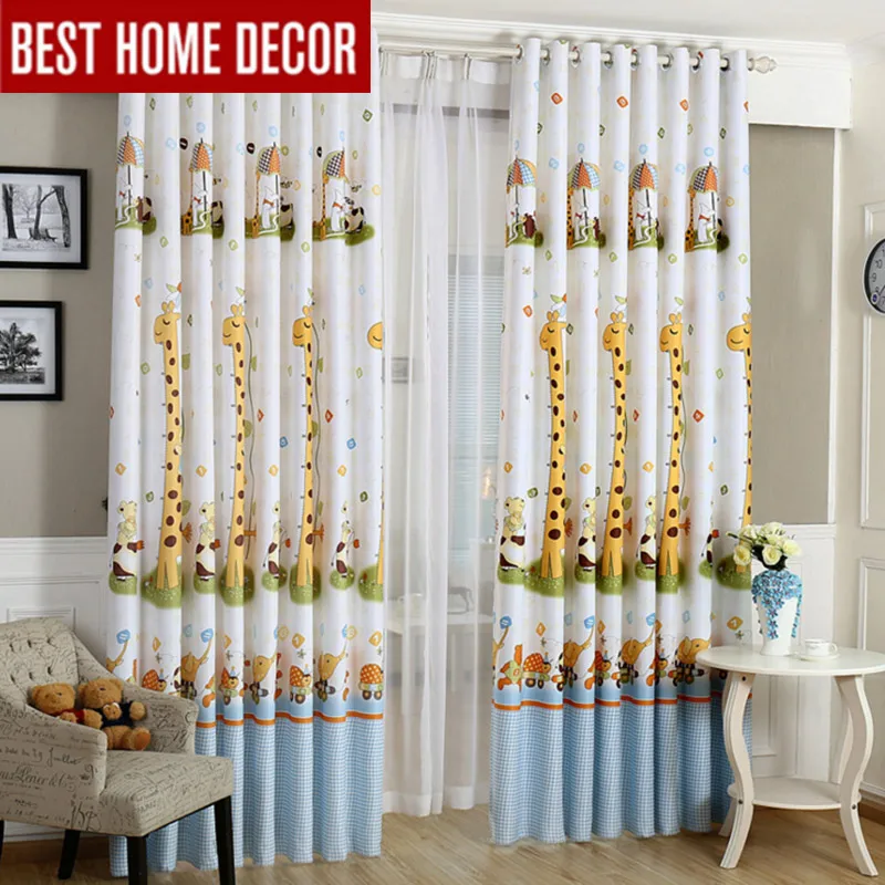 

Modern cartoon giraffe blackout curtains for kid's room children curtains for window kids curtain for child 1 panel
