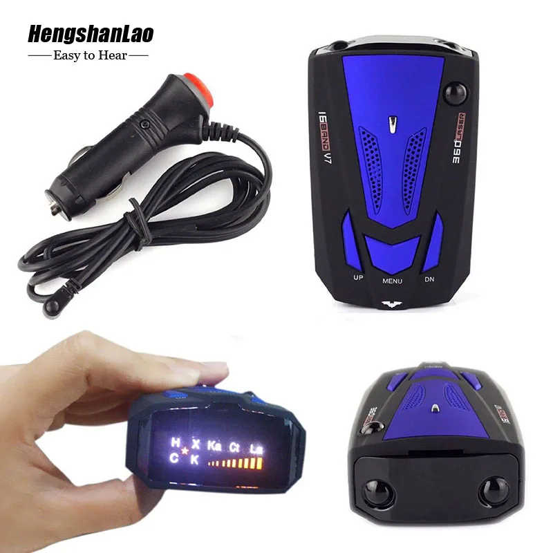 

V7 12V Car Speed Radar Mobile Speedometer Single Display Electronic Dog With Display Voice Alert LED Radar Car Laser Detector