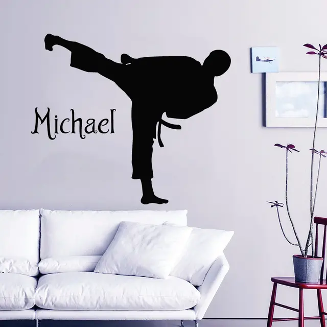 Karate Wall Decal Boy Personalized Name Vinyl Stickers Martial Arts Karate Wall Decal Boy Personalized Name Vinyl Stickers Martial Arts Decor
