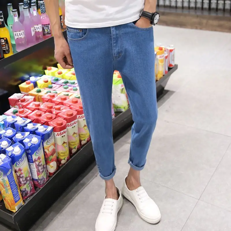 Высокое качество 2019 Мода Повседневное шаровары джинсы синие джинсы hombre свободные джинсовые уличная подростков мужские, длиной до