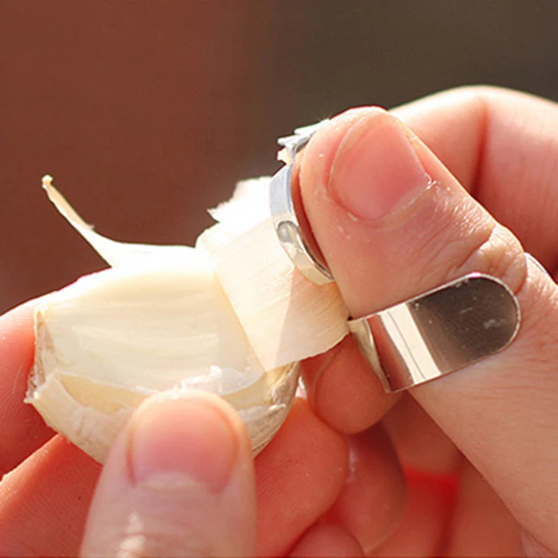 3Pcs/lot Multifunctional Stainless Steel Garlic Zesters Chestnut Peeler Slicer Finger Hand Protector Kitchen Ginger Peeling Tool | Дом и сад