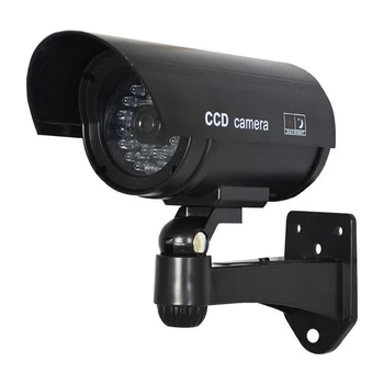 

MOOL 3x Black Outdoor Dummy Fake LED Red Flashing Security Camera CCTV Surveillance Imitation