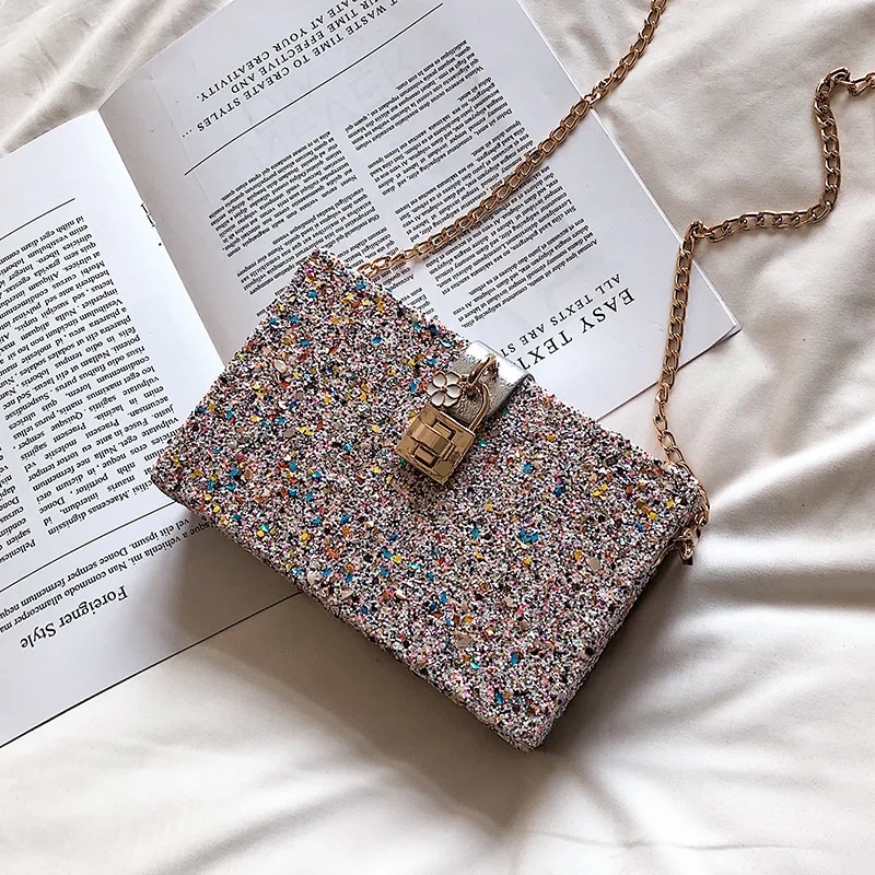 

Female Crossbody Bags For Women 2019 High Quality PU Leather Luxury Handbags Designer Sac Ladies Sequin Shoulder Messenger Bag