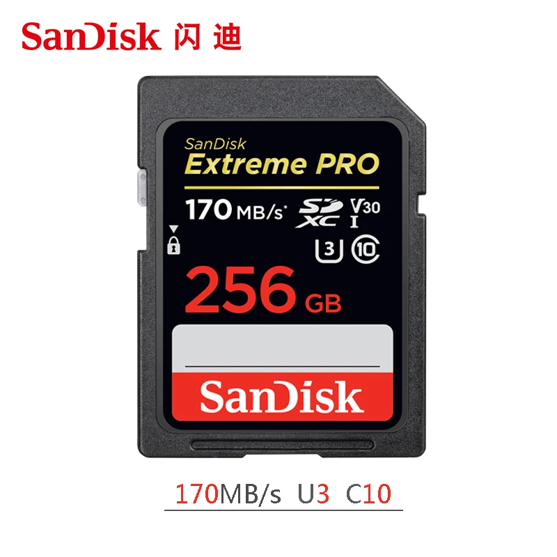 SanDisk SD карта для Камера 170 МБ/с. слот карт памяти 512 ГБ 256 128 Гб 64 оперативной 32