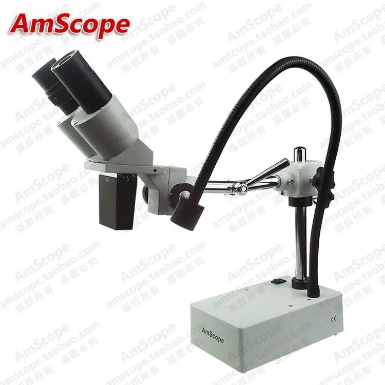 

Widefield Stereo Microscope--AmScope Supplies 20X & 40X Widefield Stereo Microscope with Boom Arm Stand and Incident Light