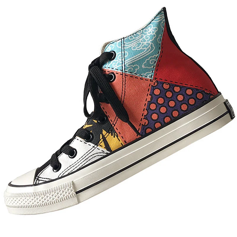 Cena Męskie letnie trampki moda płócienne buty dla mężczyzn szwalnia miejsce sznurowane mieszane kolory masaż Casual niskie tenisówki męskie