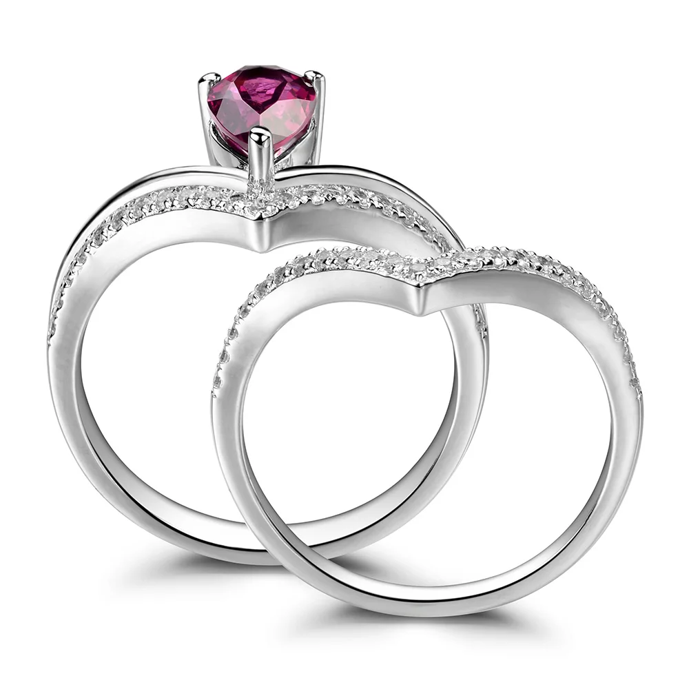 Лейдж ювелирных изделий гранат природный кольцо стерлингового серебра 925 Свадебные украшения Обручальные кольца для Для женщин