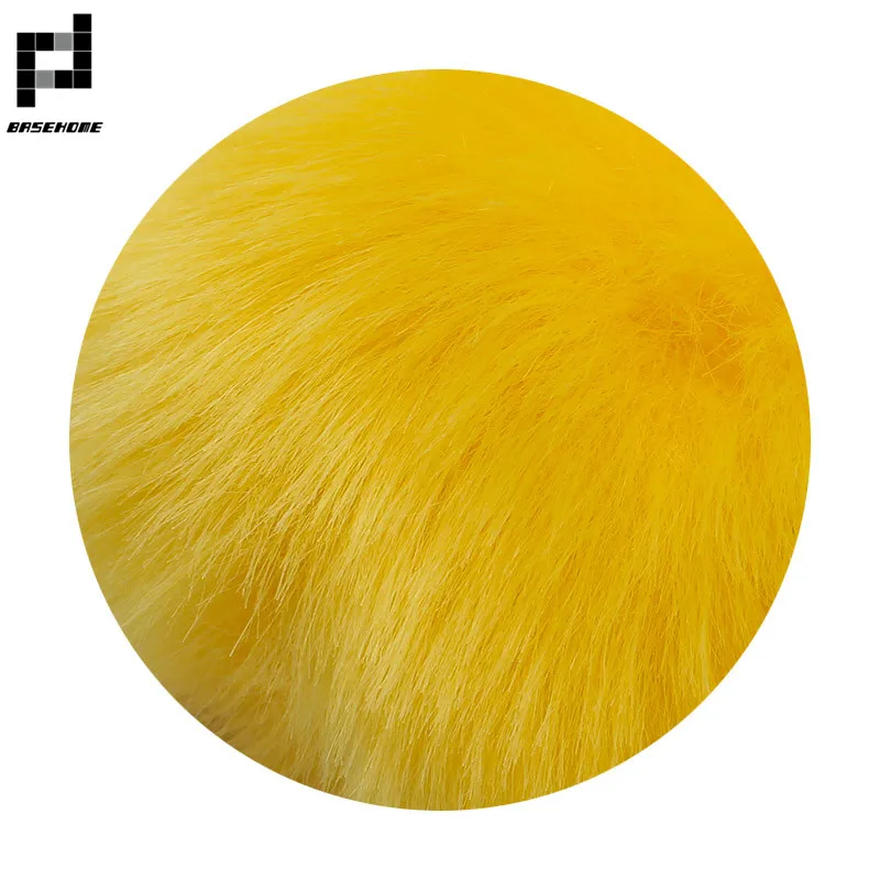 Yellow BASEHOME брелок помпоны брелки из искусственного меха кролика пушистые Брелки помпоны брелок(золотой цвет цепи - Цвет: Yellow