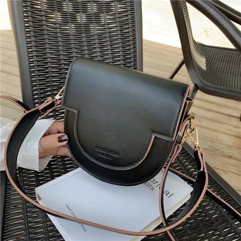 

2019 Luxury Women Handbag Brand Designer Shoulder Messenger Bag Fashion Wide Strap Saddle Bags Pu Leather Chic Party Clutch