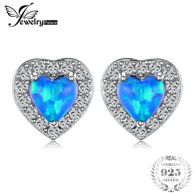 Jewelrypalace Heart 0 4ct Cabochon Created Black Opal Stud Earrings Jewelrypalace Heart 0 4ct Cabochon Created Black Opal Stud Earrings 925 Sterling Silver Fine Jewelry