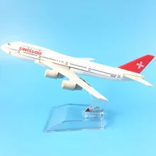 16 см сплав металла швейцарские авиалинии Swissair авиалинии Boeing 747 B747 200 Airways модель самолета Модель W Стенд самолет подарок