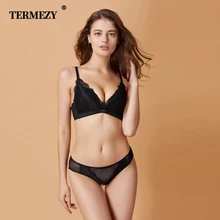 TERMEZY, модный сексуальный кружевной бюстгальтер, короткие комплекты, женское, Милое сексуальное нижнее белье, комплект нижнего белья пуш-ап, одноцветное интимное нижнее белье