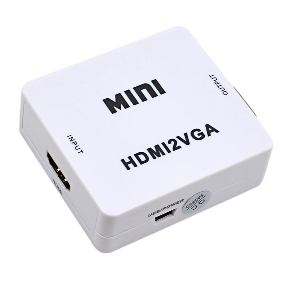 

Mini HDMI2VGA Converter HDMI to VGA Adapter + Audio Cable for XBOX360 for PS4/PS3 PC Computer to 1080P HDTV Display Projector