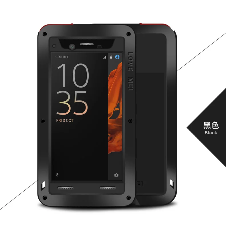 Противоударный чехол Love Mei Armor для Sony Xperia XZ металлический алюминиевый