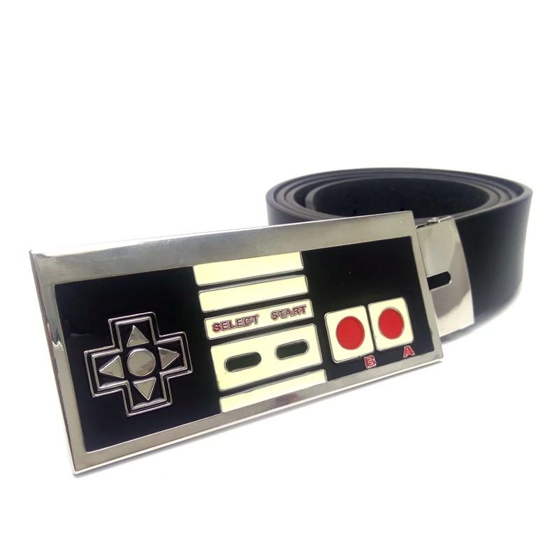 Drop shipping Mens big buckle belts with Video Game controller metal