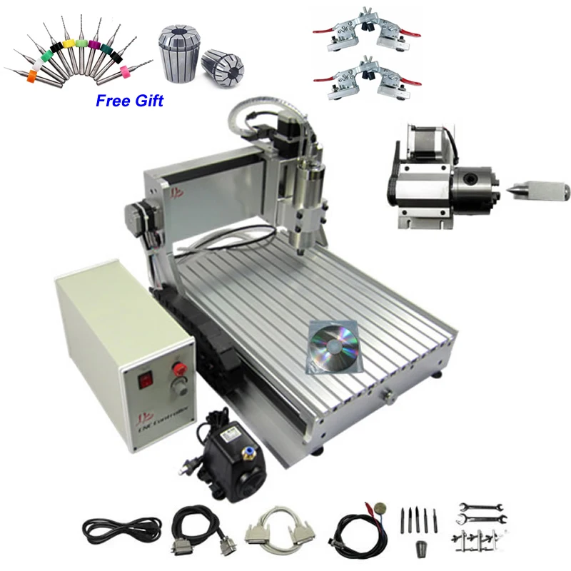 

4 Axis Limit Switch USB 800W 1.5KW CNC Router 3040 1500W CNC PCB Milling Engraving Machine with Drill Bits