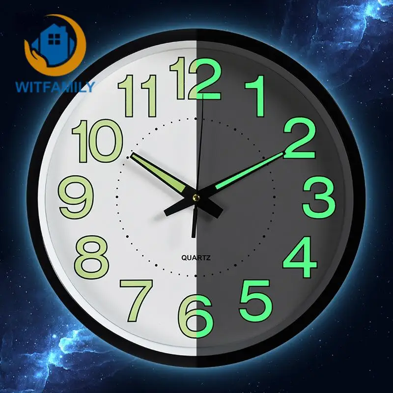 12 inches 30CM Night Wall Clock Quartz Watch Bedroom Clock Custom Mute