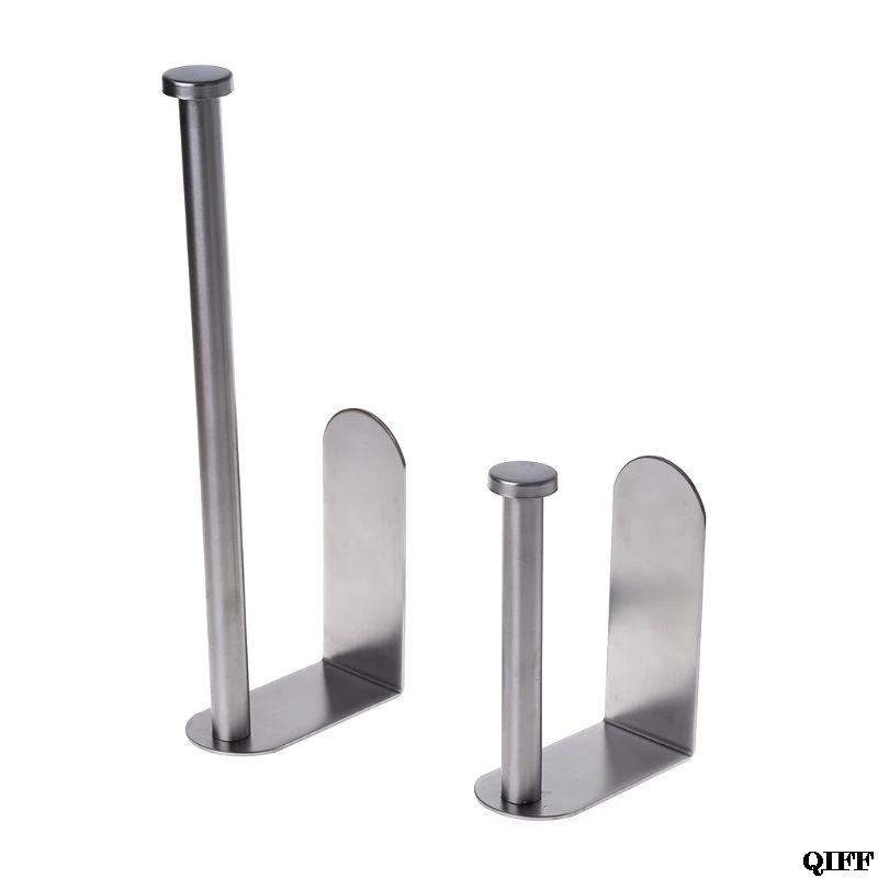 Adhesive Vertical Paper Towel Holder Stainless Steel Wall Mount Bathroom Kitchen Toilet Tissue Roll Storage Rack Jun13