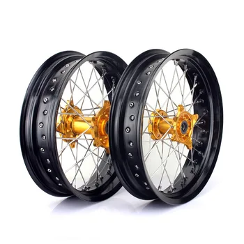 

BIKINGBOY For SUZUKI RM-Z 250 07 08 09 10 11 12 1314 15 16 17 RMZ 450 05-17 Supermoto 17*3.5 17*4.25 Front Rear Wheel Rims Hubs
