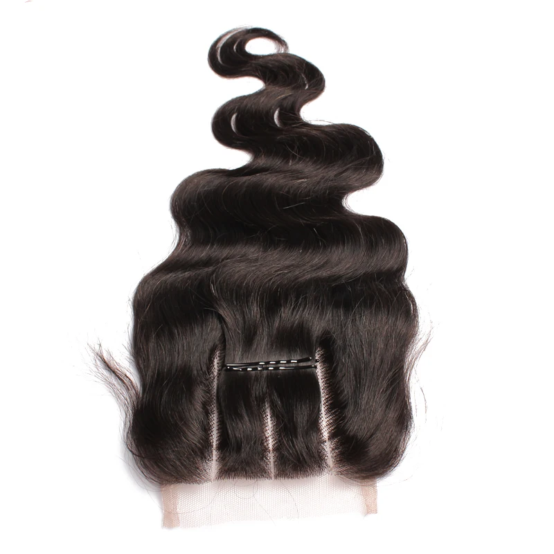 4x4 тело синтетические волосы волнистые бразильские человеческие волосы закрытие свободная Часть Кружева Закрытие с детскими волосами