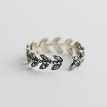 Flyleaf 925 Sterling Silver Rings For Women Leaf Shape Cubic Zirconia Fashion Fine Jewelry Party Simple Open Ring Vintage Flyleaf 925 Sterling Silver Rings For Women Leaf Shape Cubic Zirconia Fashion Fine Jewelry Party Simple Open Ring Vintage
