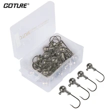 Goture 20/50 шт Jig Head рыболовный крючок 1g-20 г свинцовая блесна рыболовные крючки для рыбалки, мягкие блесны на удочку углерода Сталь рыболовный крючок с рыболовные снасти Box