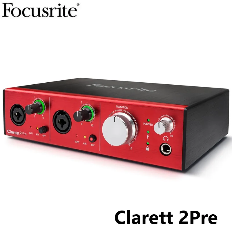 Focusrite Clarett 2Pre USB Запись Звуковая карта 10-вход/4-выход аудио-интерфейс для музыки Организации