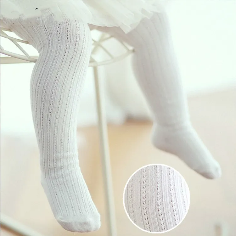 

0-2Y 2-4Y baby tights combed cotton infant knitted pantyhose kids mesh stocking for spring summer nets tights ventilation