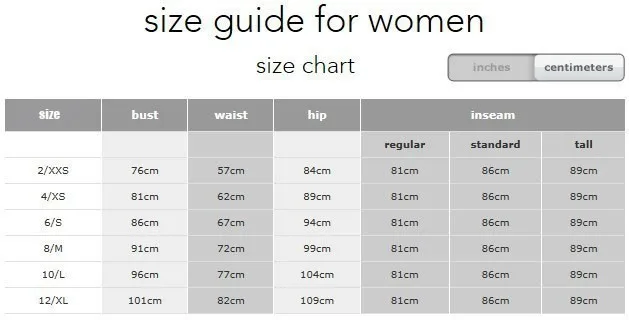 SIZE CHART