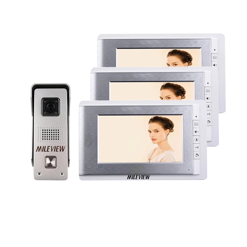 

Hot&New Home Wired 7 inch Video Door Phone Intercom Entry System 3 Monitors + 1 Waterproof Outdoor Camera IN Stock FREE SHIPPING