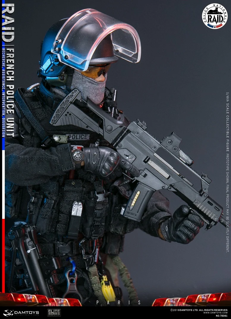 DAMTOYS DAM 78061 1//6 Scale French Police Unit Raid in Paris Head Sculpt