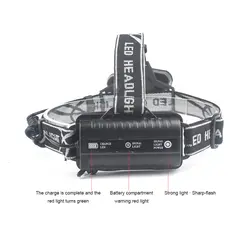 Налобный фонарь Перезаряжаемые головного света Светодиодные фары фара фонарь глава Водонепроницаемый 18650 Батарея для охоты кемпинг