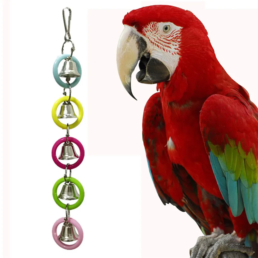 Plastic Parrot Pendant Bite Toy Colorful Pet Bird Parrot Swing Cage